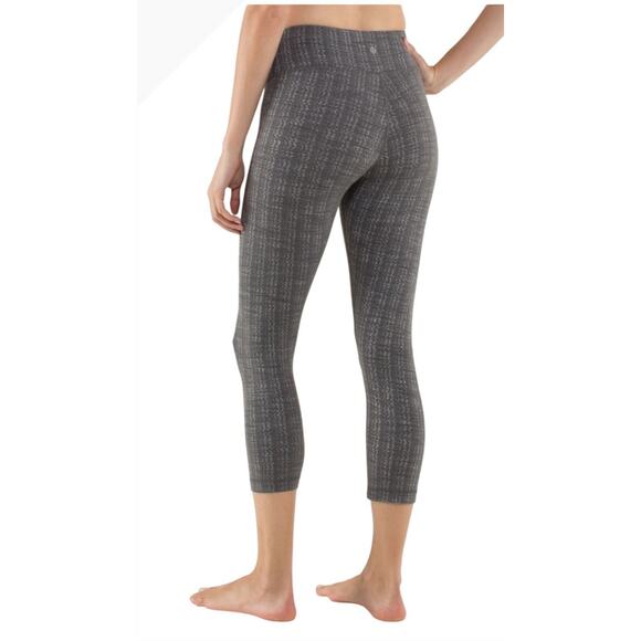 Lululemon Wunder Under Crop Yoga Leggings Gray Ziggy Wee 4 - Picture 1 of 10